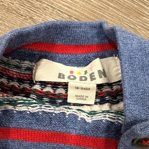 Baby Boden Blue Sweater with Dachshund Design - Picture 2 of 4